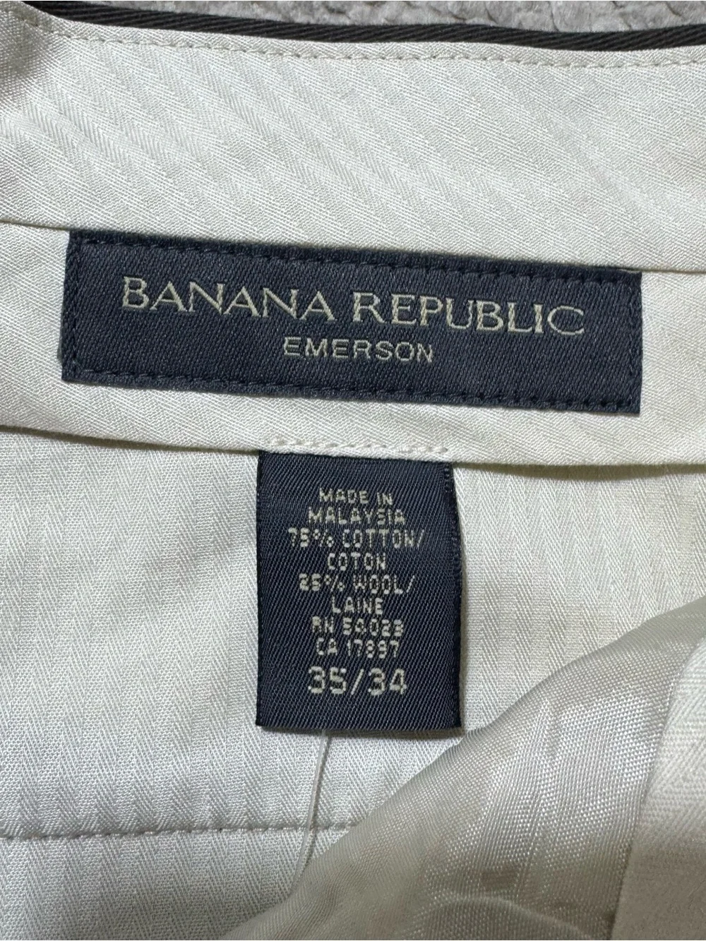 Banana Republic Pants Mens 35‎ Emerson Gray Brown Dress Slacks Officewear NEW